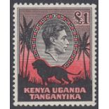 Stamps K.U.T-1938 £1 Black & Red Perf 11¾x13. A mounted mint example SG 150