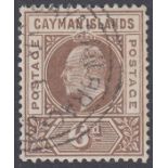 Stamps CAYMAN ISLANDS-1902-3 6d Brown. A fine used example SG 6