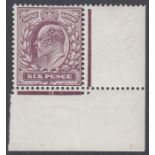 1902 6d Slate Purple, superb unmounted mint corner marginal SG 246