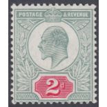 1907 2d Blue Green and Carmine (chalky), unmounted mint SG 229