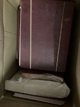 Mixed box of stamp albums and stockbooks, mint and used