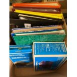 Glory box of various albums and folders of mixed stamps plus UV lamp and Mount Cutter