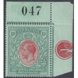 Stamps EAST AFRICA & UGANDA-1912-21 10r Red & Green/Green. A lightly mounted mint example Sg 58