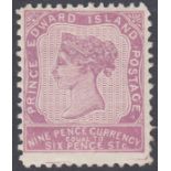 Stamps PRINCE EDWARD ISLAND-1863 9d Reddish Mauve. A mounted mint example Sg 20