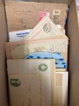 Box of German and Swiss covers postcards and airmails etc