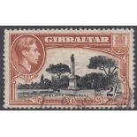 GIBRALTAR-1938-51 2/- Black & Brown Perf 13½ SG 128a FINE USED