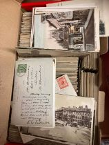 Shoe box of post cards (approx 700 cards )