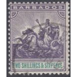 Stamps BARBADOS-1905 2/6 Violet & Green. A fine used example SG 144