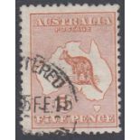STAMPS : AUSTALIA 1913 5d Chestnut fine used SG 8