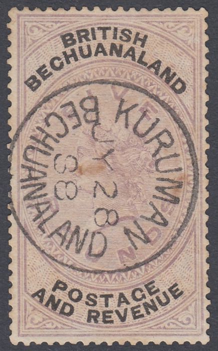 STAMPS BECHUANALAND 1888 QV £5 lilac & black, fine used