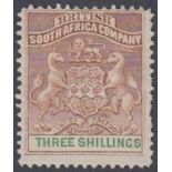 STAMPS RHODESIA 1894 3/- Brown and Green. mounted mint (some short perfs) SG 25