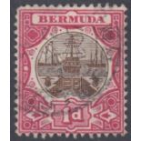 STAMPS BERMUDA 1906 1d Brown and Carmine, good used with INVERTED Wmk SG 37w