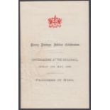 1890 Postage Jubilee Celebration program
