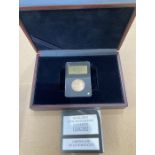 Coins : 2022 Falklands 40th Anniversary Gold Sovereign slabbed and in display box with cert