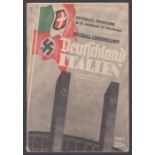 FOOTBALL, official Third Reich programme for German & Italy football match