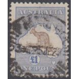 STAMPS : AUSTALIA 915-17 £1 chocolate & dull blue Kangaroo, wmk Narrow Crown