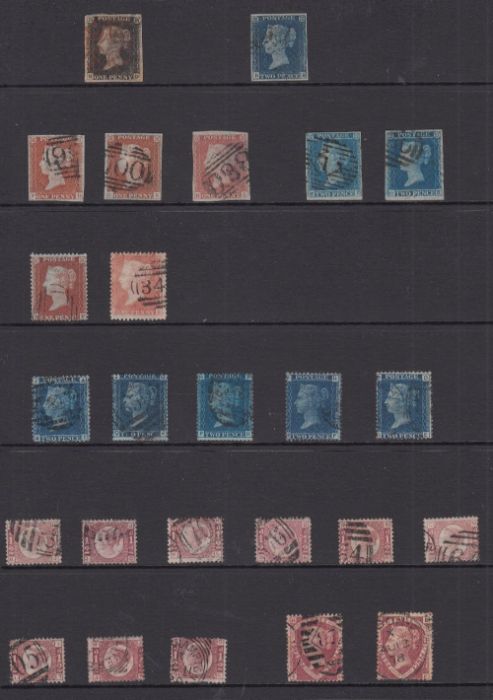 STAMPS : GREAT BRITAIN : Used collection on stock pages 1840 - 1935