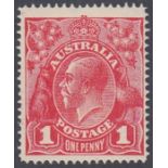 STAMPS : AUSTALIA 1914 1d Carmine Red, unmounted mint SG 21