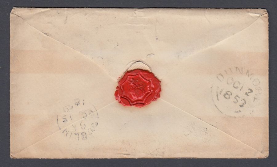 STAMPS : GREAT BRITAIN : 1859 Envelope with TUAM Irish Spoon cancel on Penny Red - Image 2 of 2