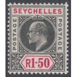 STAMPS SEYCHELLES 1906 1r50 Black and Carmine, mounted mint SG 69