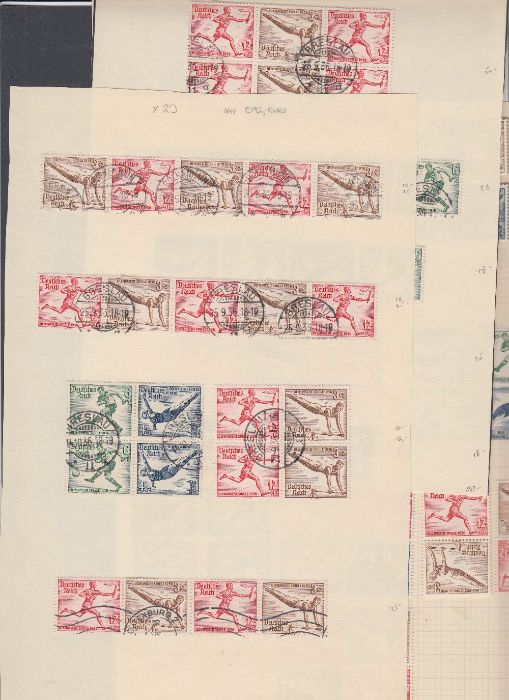 STAMPS GERMANY 1936 Olympic Games, booklet stamp combinations