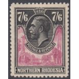 STAMPS NORTHER RHODESIA 1925 7/6 Rose-Purple and Black mounted mint SG 15