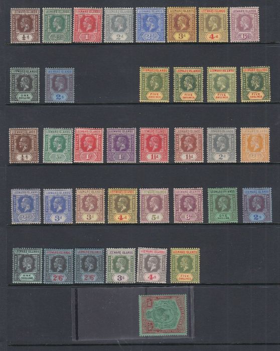 STAMPS LEEWARD ISLANDS 1890 to 1954 mostly mint collection