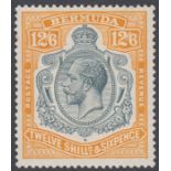 STAMPS BERMUDA 1932 12/6 Grey and Orange, mounted mint SG 93