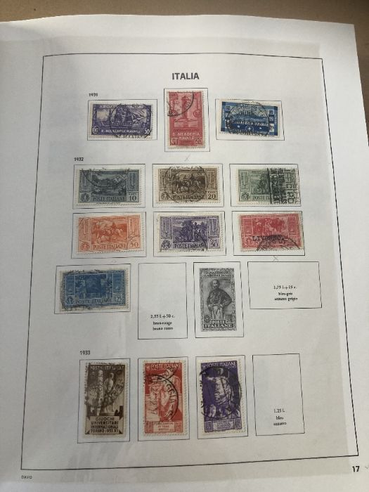 STAMPS ITALY Used collection in boxed DAVO album 1860's to 1990's sparse in places but good starter - Image 3 of 5