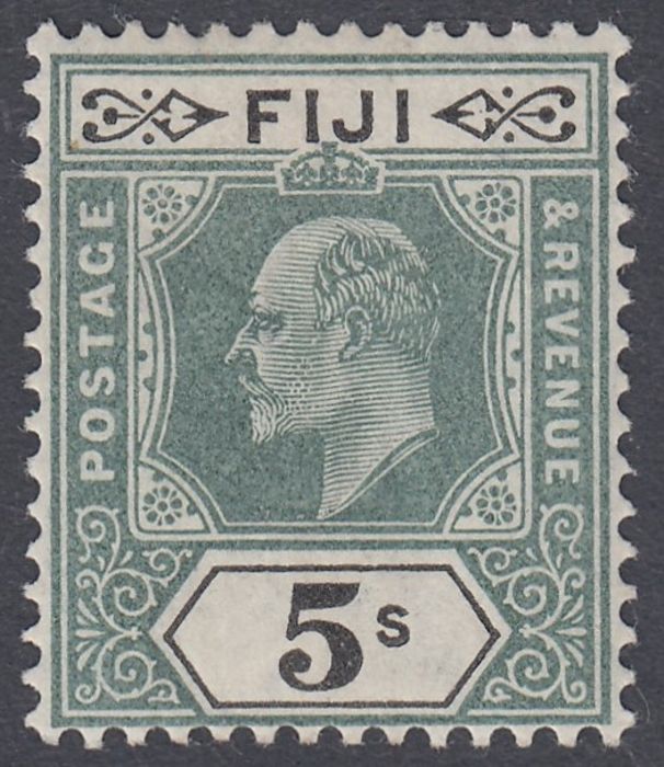 STAMPS FIJI 1903 5/- Green and Black mounted mint SG 113