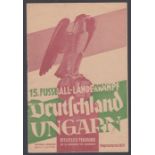 FOOTBALL, official Third Reich programme for Germany & Hungary