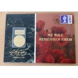 Coins : 2022 Remembrance Coin cover, with Layered Gold Crown