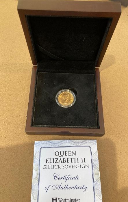 Coins : 1957 Gold Sovereign designed by Mary Gillick in display case - Image 3 of 3