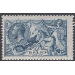 STAMPS : GREAT BRITAIN 1918 10/- Blue mounted mint (Bradbury print) SG 417