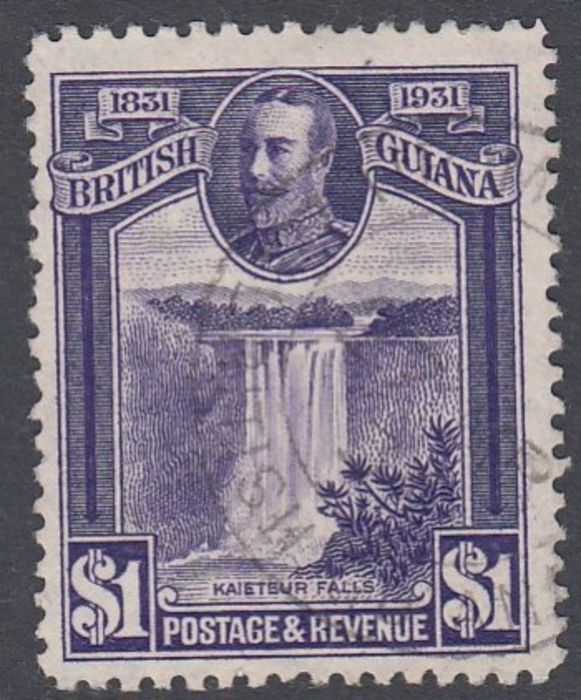 STAMPS BRITISH GUIANA 1931 Centenary $1 Violet fine used SG 287