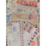 STAMPS: POSTAL HISTORY : WORLD, aaprox 120 mostly commercial covers