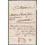 STAMPS : POSTAL HISTORY : SICILY 1772 Private mail by ship and forwarding agent