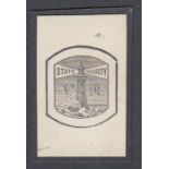 STAMPS : 1891 Life Insurance cut down Die Proof of Vignette on thick card