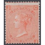 STAMPS : GREAT BRITAIN 1873 4d Vermilion plate 14,