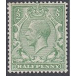 STAMPS : 1912 1/2d Very Pale Green, lightly mounte