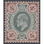 STAMPS : GREAT BRITAIN 1902 4d Green and Chocolate