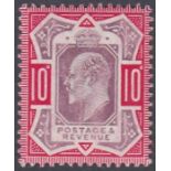 STAMPS : 1906 10d Slate Purple and carmine (chalky