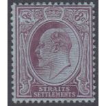 STAMPS MALAYA STRAITS SETTLEMENTS 1905 8c Purple/B