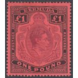 1938 £1 Purple and Black/Red perf 14, mounted mint SG 121