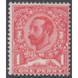 1911 1d Carmine unmounted mint (NO CROSS ON CROWN) SG 328a Cat £1250