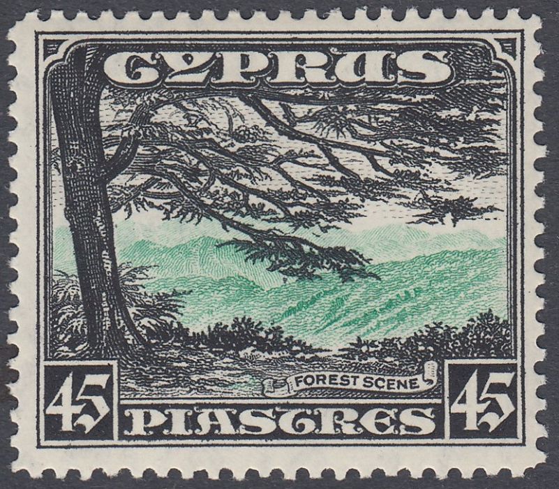 1934 45pi Green and Black, lightly mounted mint SG 143