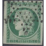 1849-52 Ceres 15c green fine used