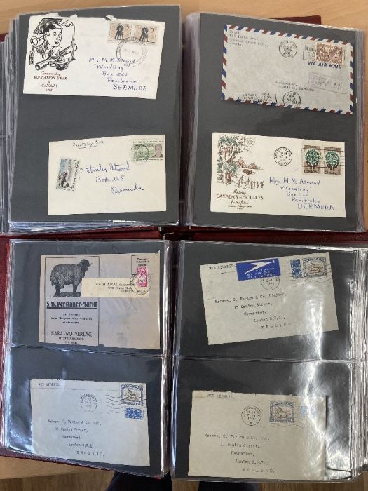 WORLD, two cover albums with 155 covers, cards, postal stationery