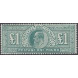 1902 Edward VII £1 dull blue-green