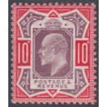 1910 10 Dull Purple and Scarlet, chalky paper, unmounted mint SG 256